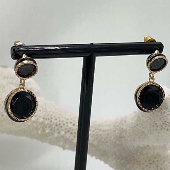 Baubles Black Gold Austrian Crystal Dangle Earrings $16 ea or bundle 3/$25 - Picture 6 of 6